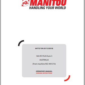 Manitou 160 ATJ PLUS Euro 3 Operator's Manual 647727