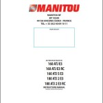 Manitou 160ATJE3 16 ATJE3RC 160ATJSE3 180ATJ2E3 180ATJ2E3RC Instruction's Manual 647400
