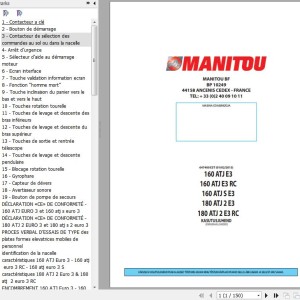 Manitou 160 ATJ E3 160 ATJ E3 RC 160 ATJ S E3 180 ATJ 2 E3 180 ATJ 2 E3 RC Operator's Manual 647400 ET