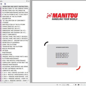 Manitou 160 ATJ RNC 4RD ST5 S1 160 ATJ RC 4RD ST5 S1 180 ATJ RNC 4RD ST5 S1 180 ATJ RC 4RD ST5 S1 Operator's Manual