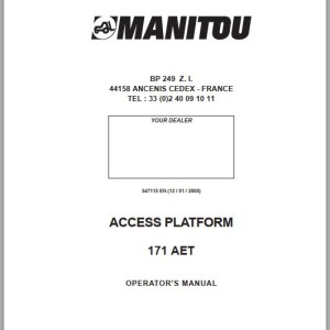 Manitou 171 AET Operator's Manual 547115