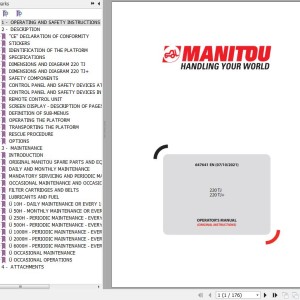 Manitou 220 TJ 220 TJ+ Operator's Manual 647641