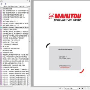 Manitou 220 TJS T5 S1 220 TJP 4RD ST5 S1 Operator's Manual 647844EN-USM1A042021