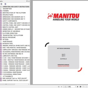 Manitou 260 TJ 280 TJ Operator's Manual 647138