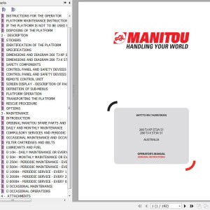 Manitou 260 TJ-XP ST3A S1 280 TJ-X ST3A S1 Operator's Manual 647772