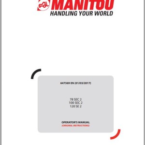 Manitou 78 SEC 2 100 SEC 2 120 SE 2 Operator's Manual 647369