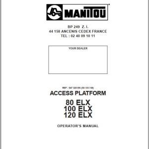 Manitou 80 ELX 100 ELX 120 ELX Operator's Manual 547325