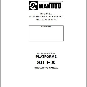 Manitou 80 EX Operator's Manual 547323