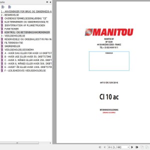 Manitou CI 10 ac Operator's Manual 647131 DK