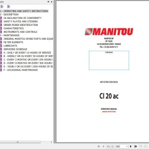 Manitou CI 20 ac Operator's Manual 647157