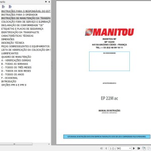 Manitou EP22Mac Instruction's Manual 647345 PO