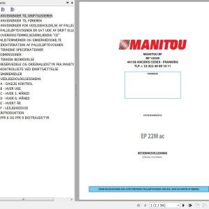 Manitou EP 22M ac Operator's Manual 647345