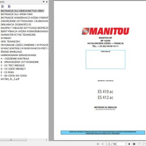 Manitou ES 410 ac ES 412 ac Operator's Manual 647383 PL