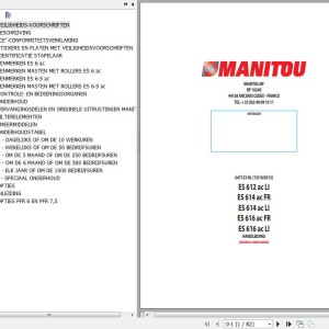 Manitou ES 612 ac LI ES 614 ac FR ES 614 ac LI ES 616 ac FR ES 616 ac LI Operator's Manual 647153 NL