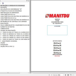 Manitou ES 612ac LI ES 614ac FR ES 614ac LI ES 616ac FR ES 616ac LI Operator's Manual 647153 PO