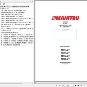 Manitou ES711GPF ES713GPF ES716GPF ES720GPF Instruction's Manual 647110 PO