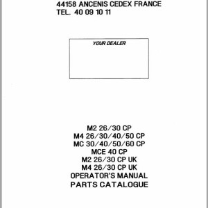 Manitou M2 26 CP To M4 30 CP UK Operator's Manual & Parts catalog 47891