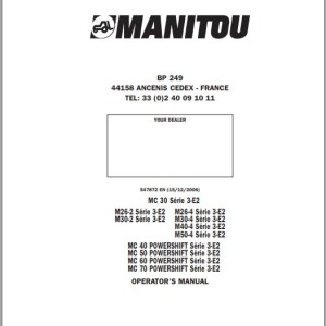 Manitou M 26-2 series 3-E2 To MC 70 POWERSHIFT Series 3-E2 Operator's Manual 547872