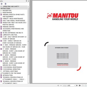 Manitou M26-2H D ST5 S1 EU M30-2H D ST5 S1 EU M40-2H D ST5 S1 EU M50-2H D ST5 S1 EU Operator's Manual 647836EN-USM1A1020