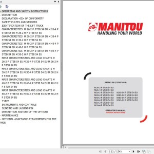 Manitou M26-2 P ST3B S4 EU To M50-2H P ST3B S4 EU Operator's Manual 647562