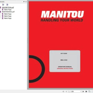 Manitou MBL-X-920 Operator's Manual 53112255A