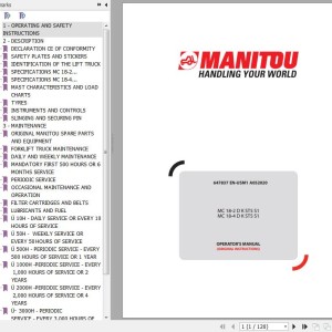 Manitou MC 18-2 D K ST5 S1 MC 18-4 D K ST5 S1 Operator's Manual 647837EN-USM1A052020