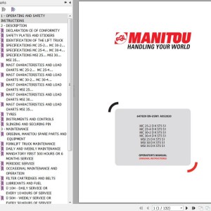 Manitou MC 25-2 D K ST5 S1 To MSI 35 D K ST5 S1 Operator's Manual 647839EN-USM1A052020