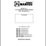 Manitou MC 40 POWERSHIFT To MC 70 Turbo POWERSHIFT Operator's Manual 547309
