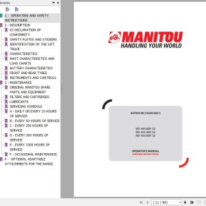 Manitou ME 440 80V S3 ME 445 80V S3 ME 450 80V S3 Operator's Manual 647505