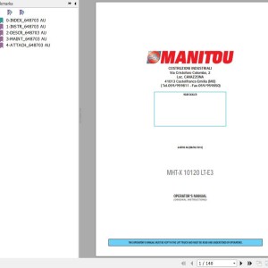 Manitou MHT-X 10120 LT-E3 Operator's Manual 648703 AU