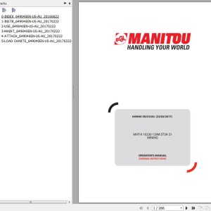 Manitou MHT-X 10230 129M ST3A S1 MINING Operator's Manual 649040 EN US AU