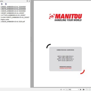 Manitou MHT-X 1490 129M ST3A S1 To MHT 10130 129M ST4 S1 Operator's Manual 648860 EN US AU