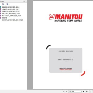 Manitou MHT-X 860 75 PS T3A S2 Operator's Manual 649070 EN