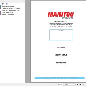 Manitou MHT 14350 Operator's Manual 648838 EN