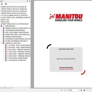 Manitou MLA-T533 145 V PLUS D ST5 S1 Operator's Manual 649210 EN-AU