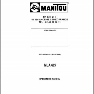 Manitou MLA 627 Operator's Manual 547083 EN
