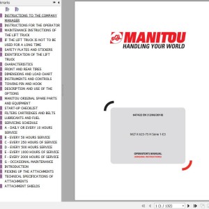 Manitou MLT-X 625 75 H Series 1-E3 Operator's Manual 647422 EN