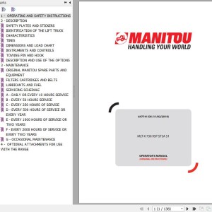 Manitou MLT-X 730 95P ST3A S1 Operator's Manual 647741 EN