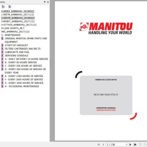 Manitou MLT-X 960 104JD ST3A S1 Operator's Manual 648864 AU