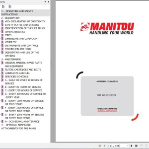 Manitou MLT 625 75 H ST3B Operator's Manual 647459 EN
