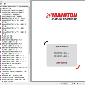 Manitou MLT 630 105D V ST4 S2 To MLT 730 115D V CP ST4 S1 Operator's Manual 647670 EN