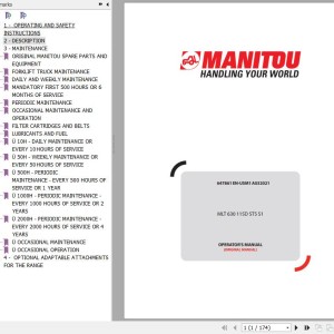 Manitou MLT 630 115D ST5 S1 Operator's Manual 647861EN-USM1A032021