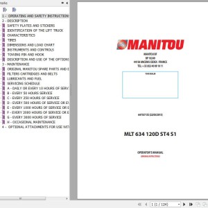 Manitou MLT 634 120D ST4 S1 Operator's Manual 647537 US