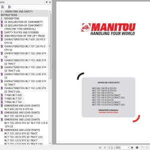 Manitou MLT 635 130 PS D ST4 S2 To MLT 733 115D ST4 S3 TRACT LSU Operator's Manual 647663 EN