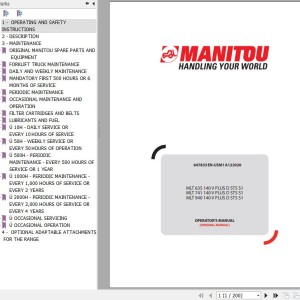 Manitou MLT 635 741 940 140 V PLUS D ST5 S1 Operator's Manual 647833EN-USM1A122020