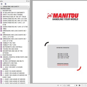 Manitou MLT 840 115 ST3B MLT 840 137 ST3B MLT 1040 L 137 ST3B MLT 1040 137 ST3B Operator's Manual 647269 EN