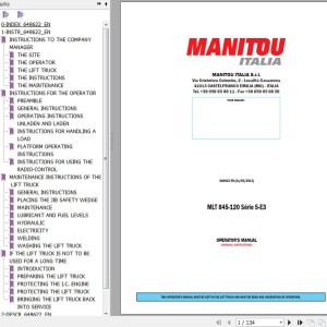 Manitou MLT 845 120 Series 5-E3 Operator's Manual 648622 EN