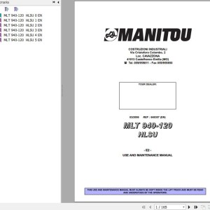 Manitou MLT940-120 HLSU-E2 User & Mainteance Manual 648307 EN