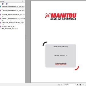 Manitou MLT 960 104JD H ST4 S1 Operator's Manual 648990 EN US