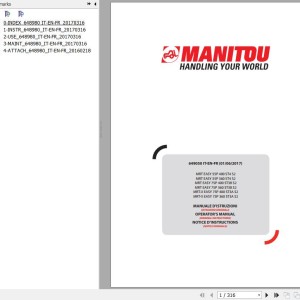 Manitou MRT Easy 55P 400 ST4 S2 To MRT-X Easy 75P 360 ST3A S2 Operator's Manual 649050 IT EN FR